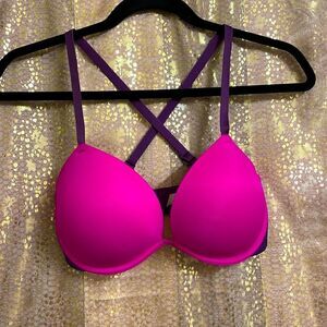 PINK Victoria’s Secret Wear Everywhere super push-up, bright magenta pink, 32DD